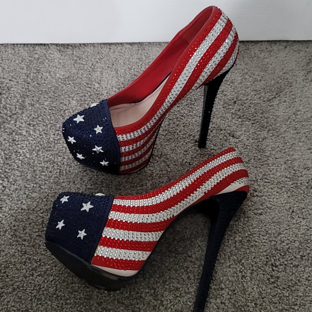American Flag Platform Stilletos